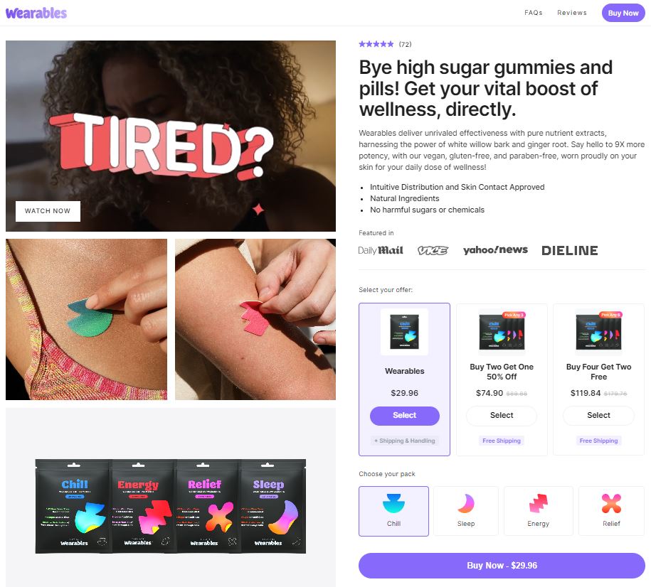 wearables vitamin patches cart