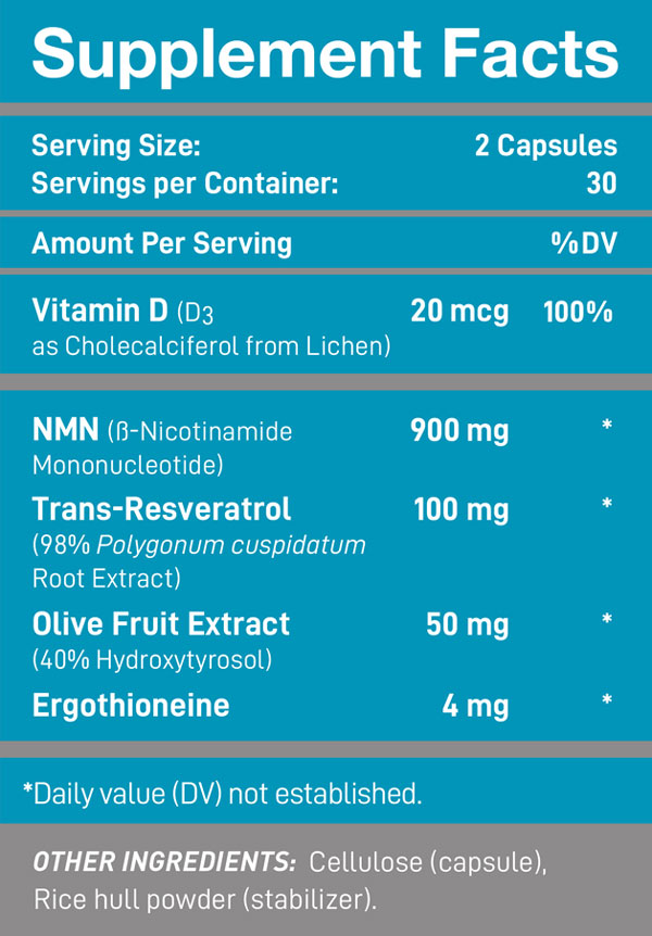 wonderfeel youngr nmn ingredients label